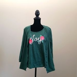 Pajama shirt tank top with ling sleeve